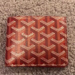 Hand painted Goyard leather wallet